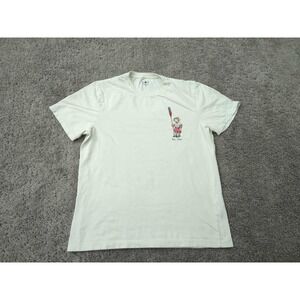 J. Crew T Shirt Mens Medium White‎ Short Sleeve Oarsman Dog Graphic Made in USA